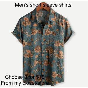 Any brand any size. 3 men’s short sleeve tops for only $18